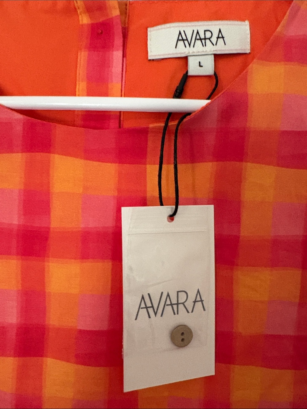 Avara Pink & Orange Plaid Maxi Skirt - Bright Check Summer Style - Picture 6 of 6